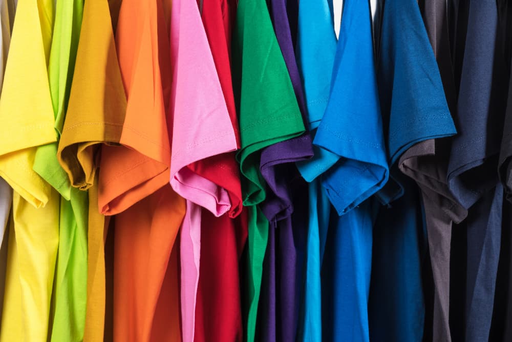 Comfort Colors T-Shirts Hanging Neatly Together