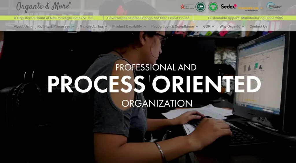 Organic and More clothing manufacturer