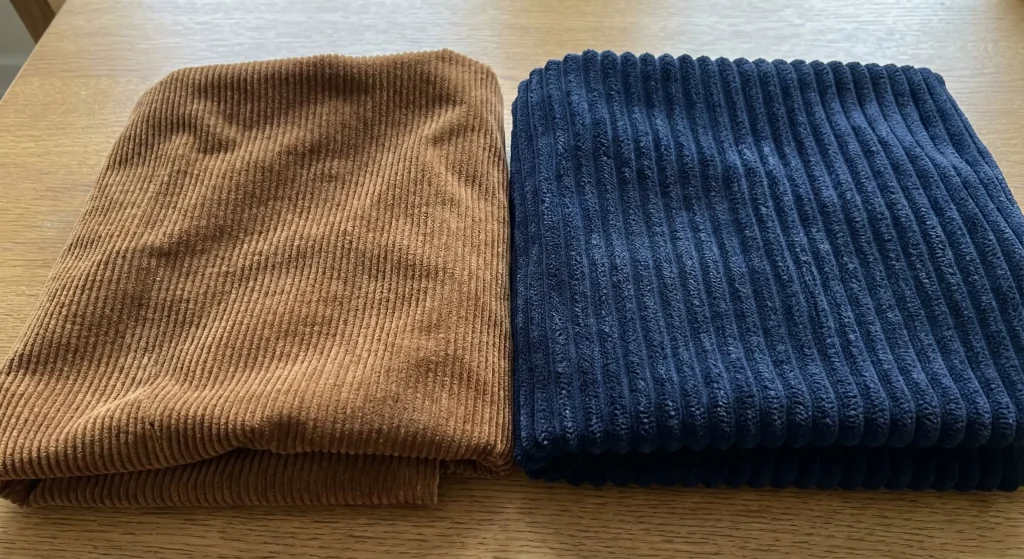 Standard and Wide Wale corduroy fabric