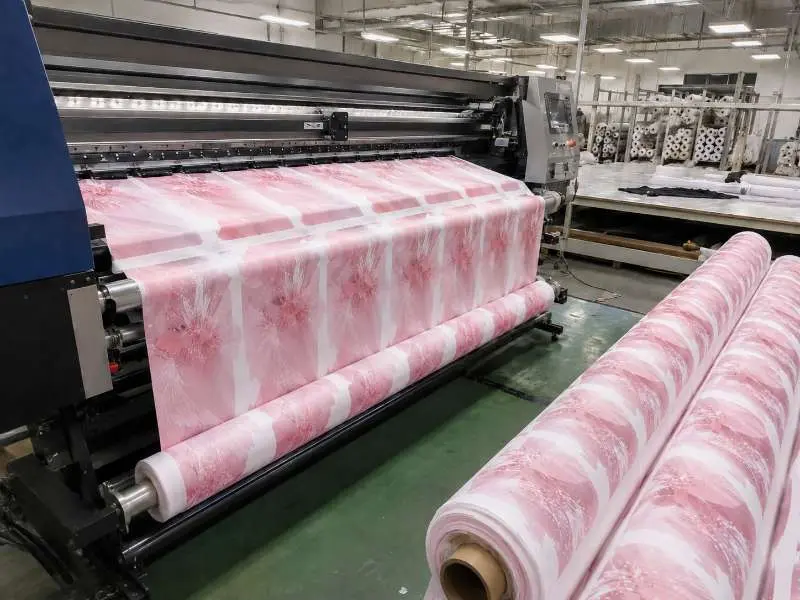 Sublimation dye printing process on polyester spandex fabric for dance costumes
