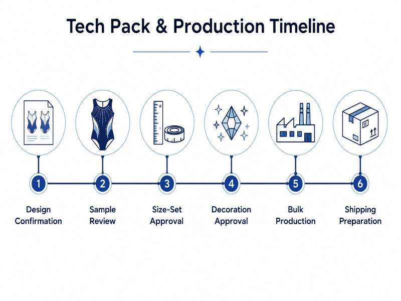 Production timeline chart from sample approval to bulk delivery